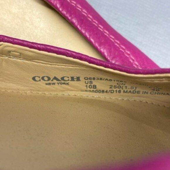 EUC! Coach Fuchsia Pink Leather Camilla Ballet Flats Size 10 - Picture 8 of 10